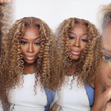 Perruque UNice Curly – Blond mèches, lace closure 6x4.75, glueless