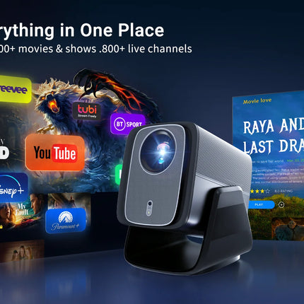 LynCast X5AR Projector 1080P, Android 14, WiFi 6, BT 5.4, Auto Keystone
