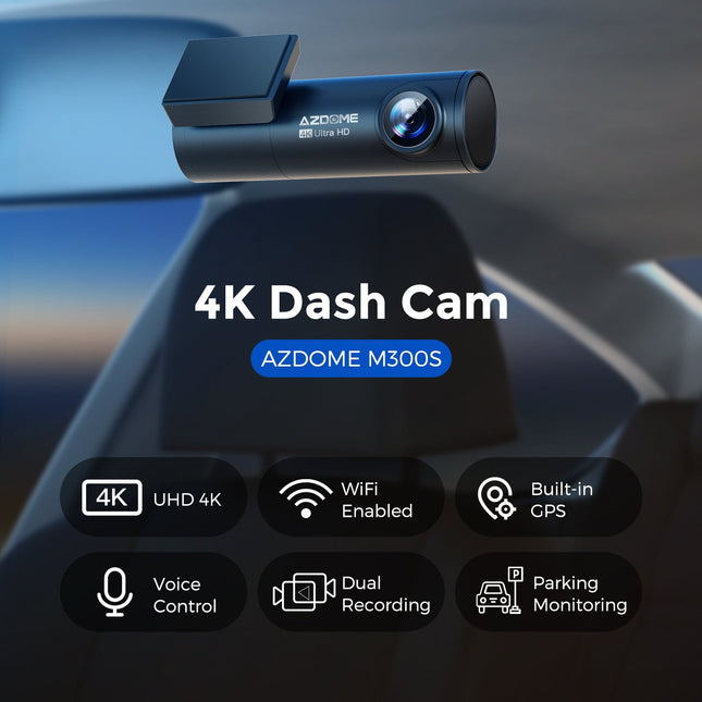 AZDOME M300S 2CH 4K Front Rear Dash Cam