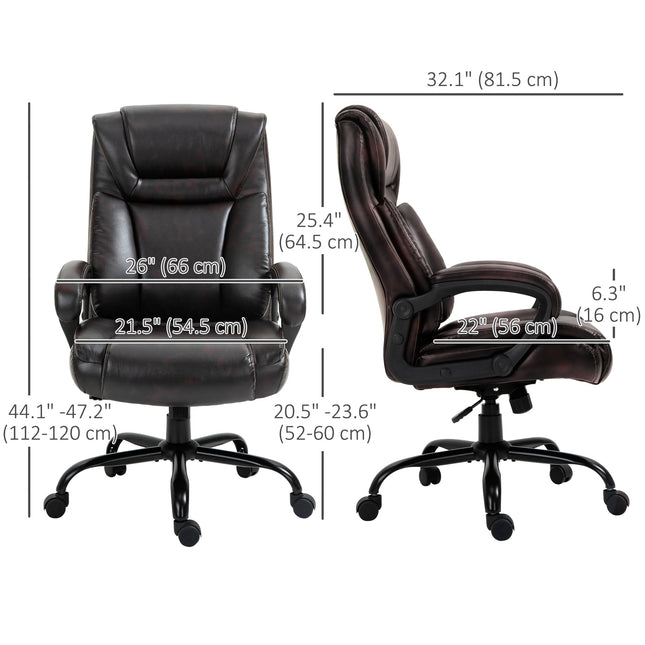 Joel Executive Office Chair with High Back, Adjustable Height and 400LBS Capacity-Brown