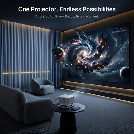 LynCast X4AR Mini Short-Throw Projector 1080P, Android 14, WiFi 6, BT 5.4