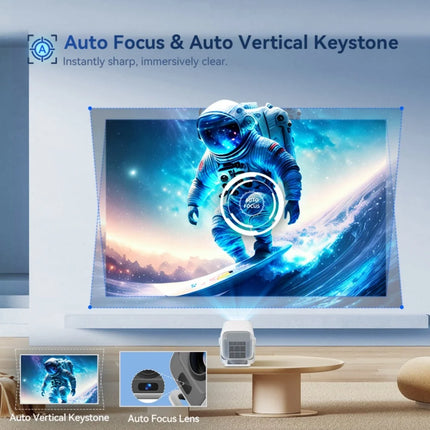 LynCast X3A Short-Throw Projector 1080P, Auto Focus, Android 14, WiFi 6