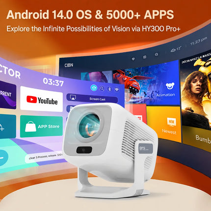 LynCast X3A Short-Throw Projector 1080P, Auto Focus, Android 14, WiFi 6