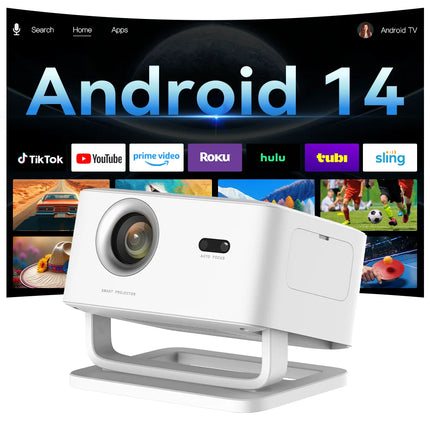 LynCast X4AR Mini Short-Throw Projector 1080P, Android 14, WiFi 6, BT 5.4
