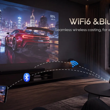 LynCast X5AR Projector 1080P, Android 14, WiFi 6, BT 5.4, Auto Keystone