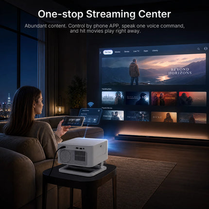 LynCast X4AR Mini Short-Throw Projector 1080P, Android 14, WiFi 6, BT 5.4