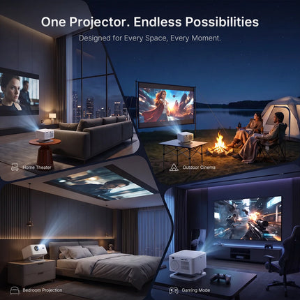LynCast X4AR Mini Short-Throw Projector 1080P, Android 14, WiFi 6, BT 5.4