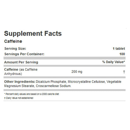 Allmax CAFFEINE (200mg), 100 Tabs