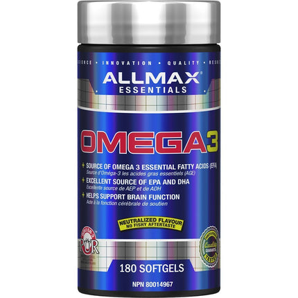 Allmax OMEGA 3 (Ultra-Pure Cold-Water Fish Oil), 180 Softgels