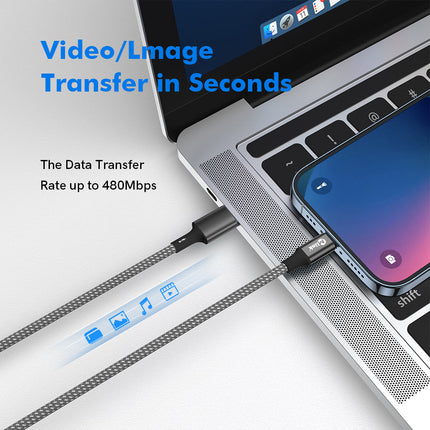 Câble Lightning à USB PD20W 5V/2.4A en nylon tressé à charge rapide