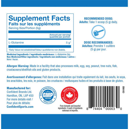Confident Sports GLUTAMINE, 1100g