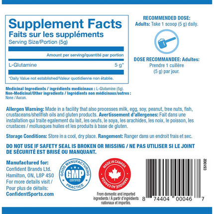 Confident Sports GLUTAMINE, 125g