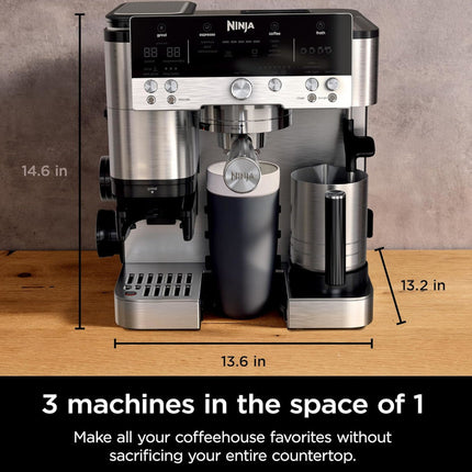 NINJA ES655CCO Espresso Luxe Premier Series Drip Coffee Maker and Rapid Cold Brew - Factory serviced with Home Essentials warranty