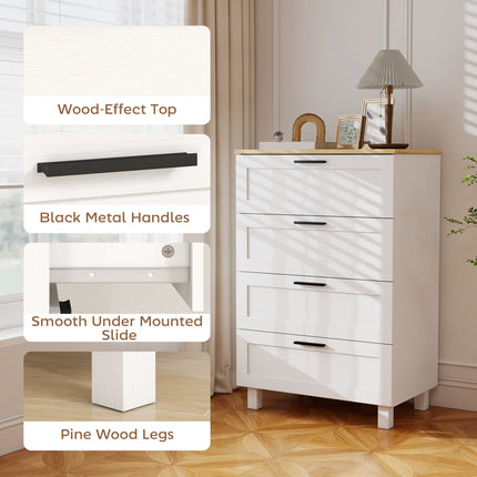 Taylor Chest with 4 Drawers for Bedroom-White