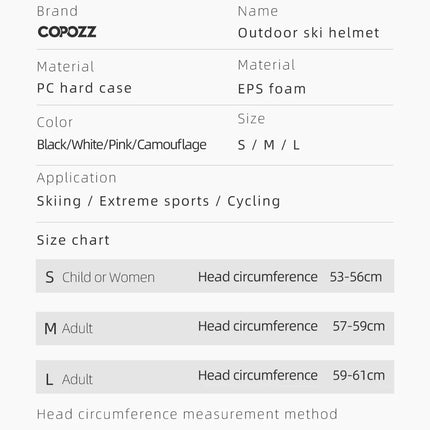 COPOZZ Lightweight Ski & Snowboard Helmet for Men, Women & Kids