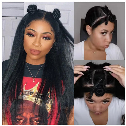 Beauty Forever EasiContour™  V Part Wig Yaki Straight 100% Virgin Human Hair Yaki Straight Human Hair Wig