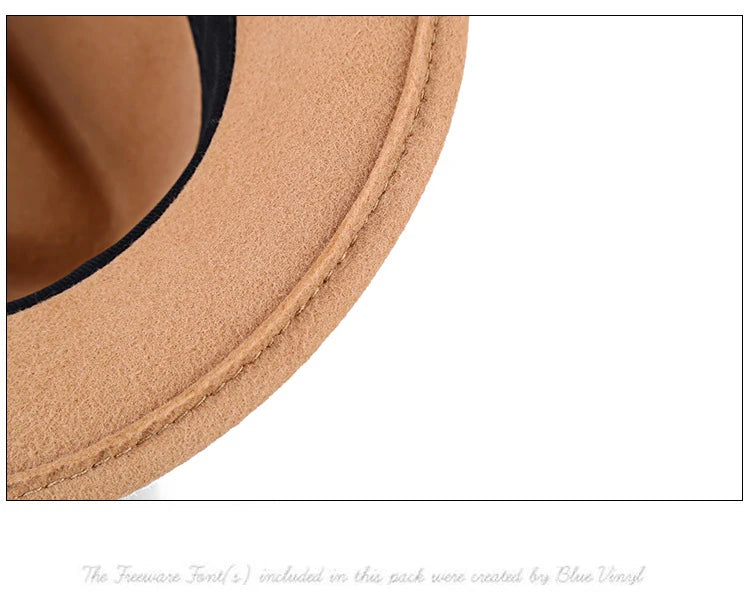 Men Winter Thick Warm Felt Fedora Hats Wool Gentleman