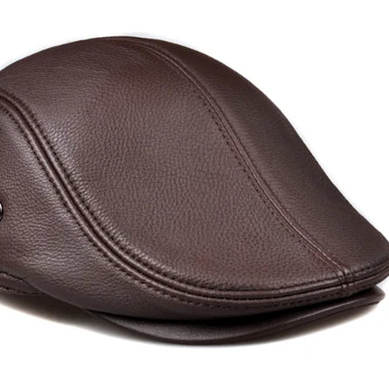 Men's leather hat  Berets