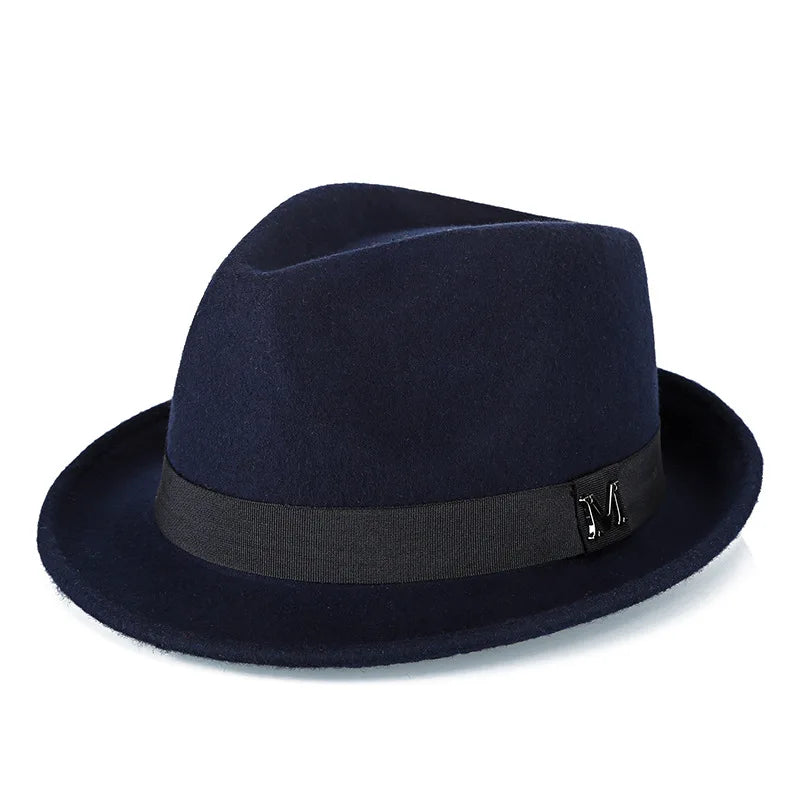 Men Winter Thick Warm Felt Fedora Hats Wool Gentleman