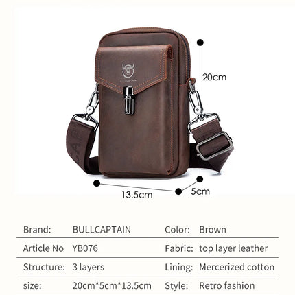 BULLCAPTAIN Crazy Horse Leather Men's