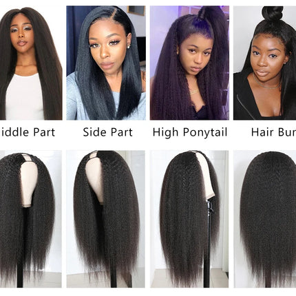 Beauty Forever EasiContour™  V Part Wig Yaki Straight 100% Virgin Human Hair Yaki Straight Human Hair Wig