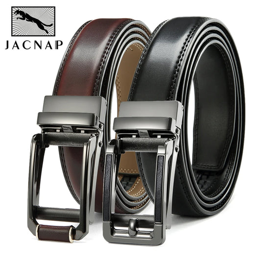 Leather Mens belt Cowhide Jeans Multicolor Automatic adjustable Belts Metal