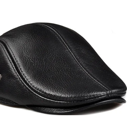 Men's leather hat  Berets