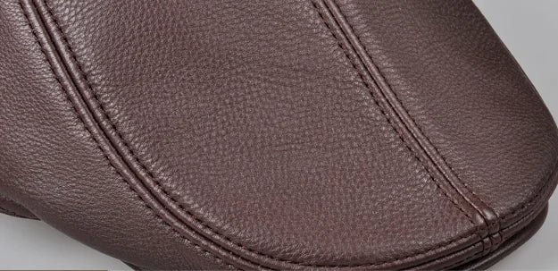 Men's outdoor leather hat winter Berets