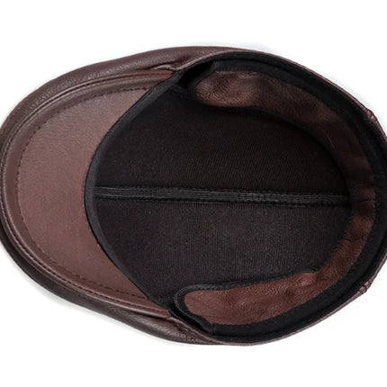 Men's leather hat  Berets
