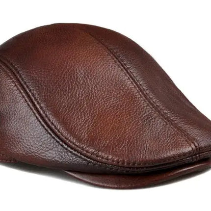 Men's leather hat  Berets