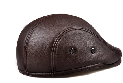 Men's leather hat  Berets