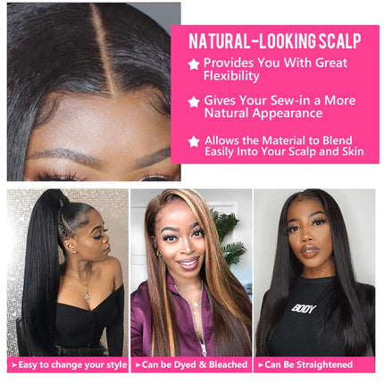Beauty Forever EasiContour™  V Part Wig Yaki Straight 100% Virgin Human Hair Yaki Straight Human Hair Wig