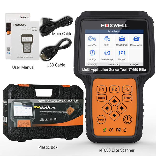 NT650 Elite OBD2 Automotive Scanner SAS A/F OIL EPB BRT TPS 26+ Reset Professional Auto Car Diagnostic Tool OBD2 Scanner