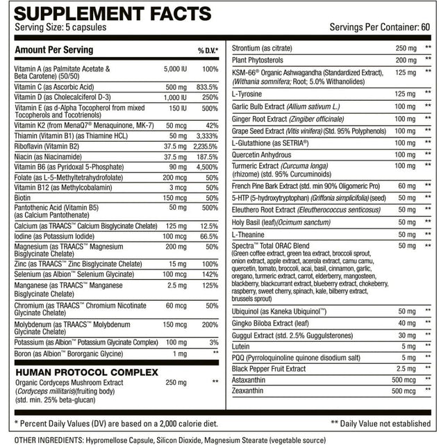 HD Muscle VITAHD MULTIVITAMIN (300 Capsules), 60 Servings