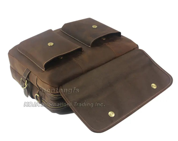 Vintage Men Leather Briefcase Tote Business bag
