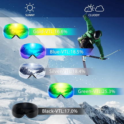Frameless Anti-Fog Ski Goggles UV400 for Men & Women
