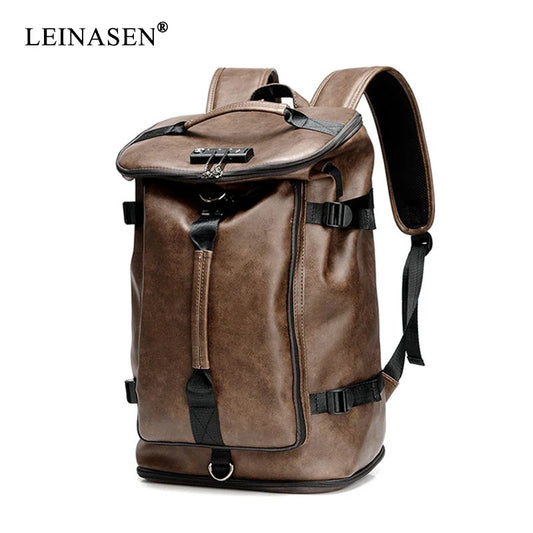 Leather Bookbags Mens PU School Bags