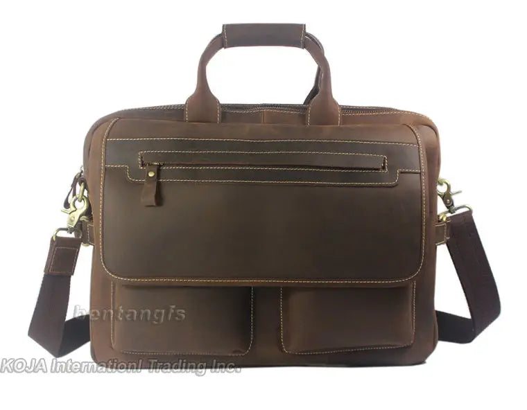 Vintage Men Leather Briefcase Tote Business bag