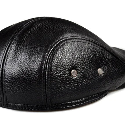 Men's leather hat  Berets