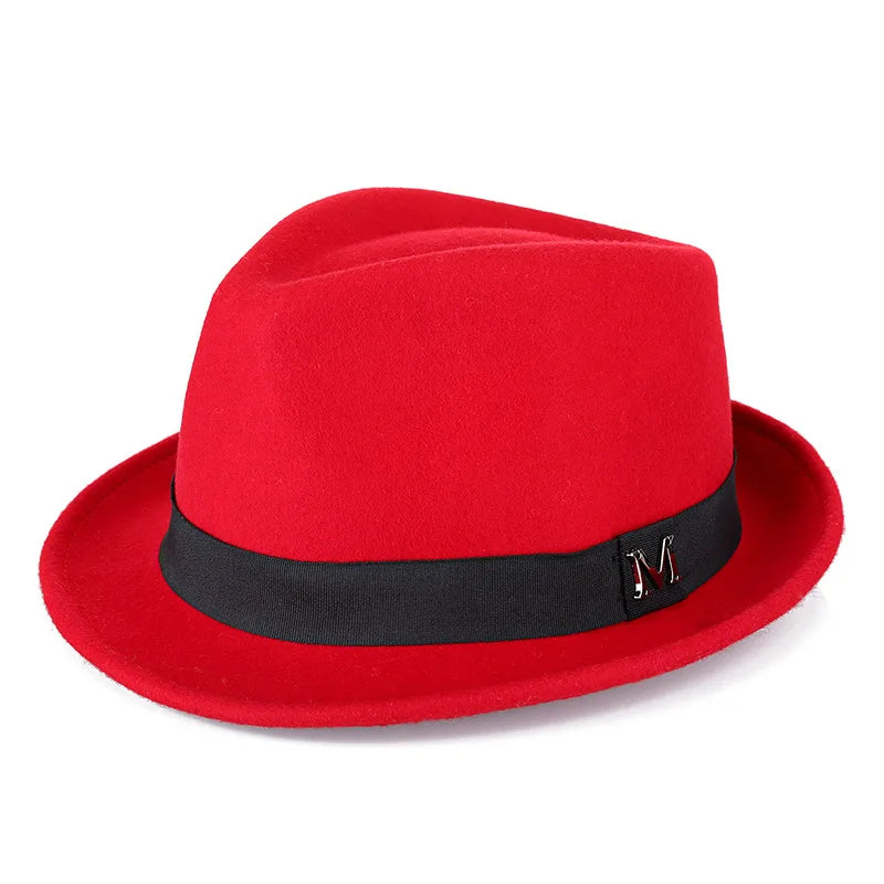 Men Winter Thick Warm Felt Fedora Hats Wool Gentleman