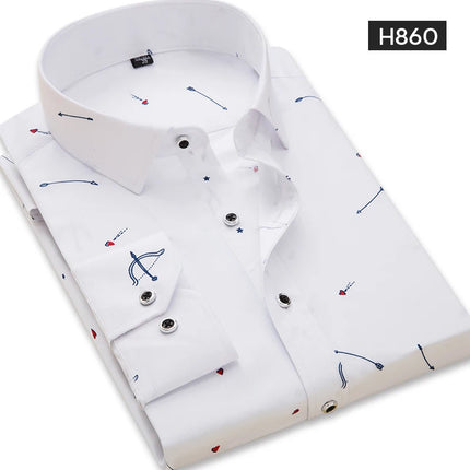 Men's Long Sleeve Printed Casual Shirt Fashion