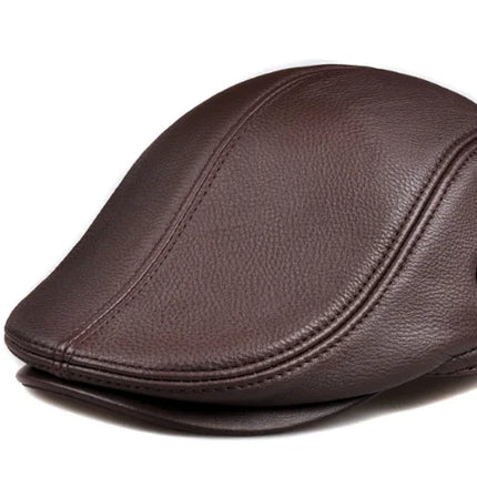 Men's leather hat  Berets