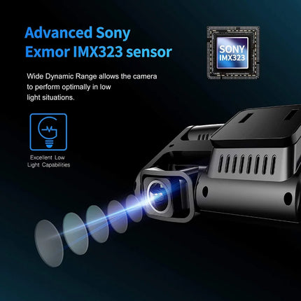 4K Dual-Lens Car DVR Built-in Sony Image Sensor Camera Ultra HD 1080P