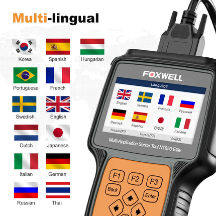 NT650 Elite OBD2 Automotive Scanner SAS A/F OIL EPB BRT TPS 26+ Reset Professional Auto Car Diagnostic Tool OBD2 Scanner