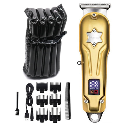Full Metal Professional Hair Clipper Combo Kit Barber Cordless Hair Trimmer For Men