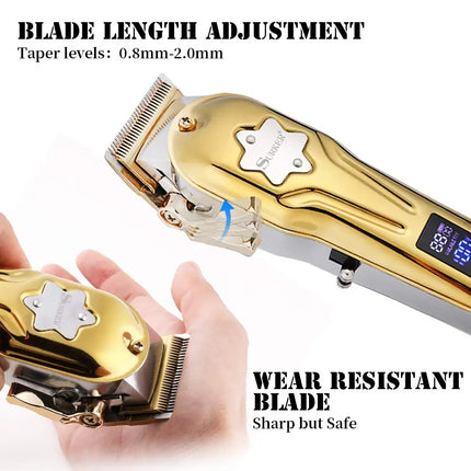 Full Metal Professional Hair Clipper Combo Kit Barber Cordless Hair Trimmer For Men