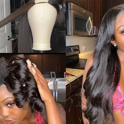 Beauty Forever EasiContour™  V Part Wig Yaki Straight 100% Virgin Human Hair Yaki Straight Human Hair Wig
