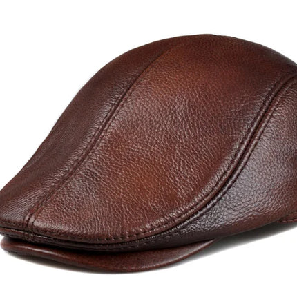 Men's leather hat  Berets