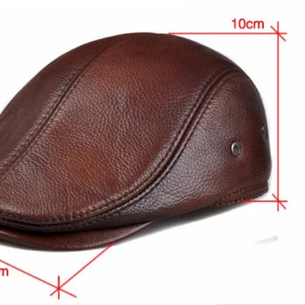 Men's leather hat  Berets