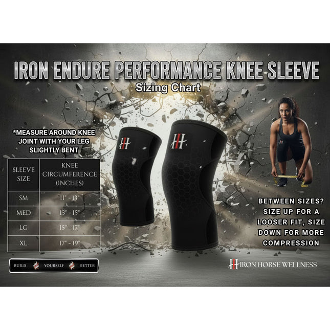 IronHorse Wellness IRON ENDURE KNEE SLEEVES, 1 Pair